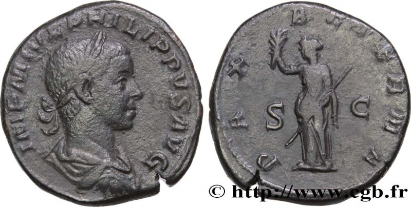 PHILIPPUS II
Type : Sesterce 
Date : 247 
Mint name / Town : Rome 
Metal : coppe...