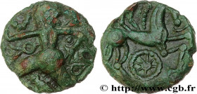 GALLIA BELGICA - BELLOVACI (Area of Beauvais)
Type : Bronze au personnage courant, à l’oiseau et à la rouelle 
Date : c. Ier siècle avant J.-C. 
Mint ...
