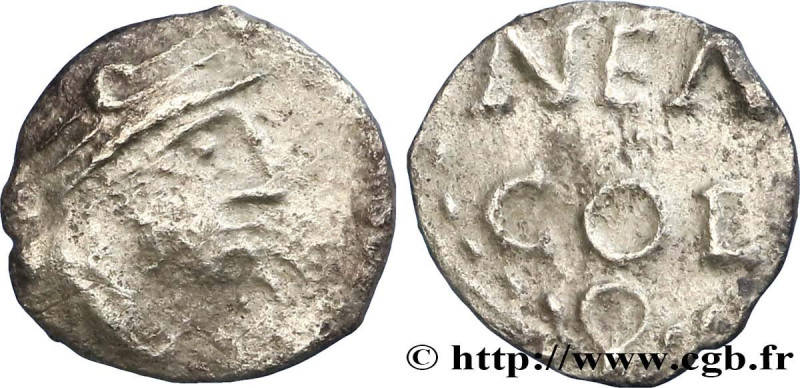 NEMAUSUS - NÎMES
Type : Obole NEM COL 
Date : c. 40 AC. 
Metal : silver 
Diamete...