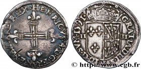 HENRY IV
Type : Quart d'écu de Navarre 
Date : 1591 
Mint name / Town : Saint-Palais 
Metal : silver 
Millesimal fineness : 917  ‰
Diameter : 30  mm
O...