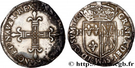 HENRY IV
Type : Quart d'écu de Navarre 
Date : 1603 
Mint name / Town : Saint-Palais 
Quantity minted : 60413 
Metal : silver 
Millesimal fineness : 9...