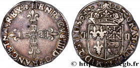 HENRY IV
Type : Quart d'écu de Béarn 
Date : 1608 
Mint name / Town : Pau 
Quantity minted : 88755 
Metal : silver 
Millesimal fineness : 917  ‰
Diame...