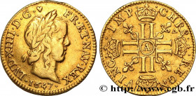 LOUIS XIV "THE SUN KING"
Type : Demi-louis d'or à la mèche longue 
Date : 1647 
Mint name / Town : Paris 
Quantity minted : 45349 
Metal : gold 
Mille...