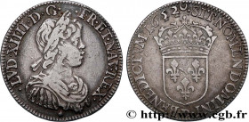 LOUIS XIV "THE SUN KING"
Type : Demi-écu à la mèche courte 
Date : 1652 
Mint name / Town : Lyon 
Quantity minted : 10592 
Metal : silver 
Millesimal ...
