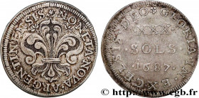 LOUIS XIV "THE SUN KING"
Type : XXX sols 
Date : 1687 
Mint name / Town : Strasbourg 
Metal : silver 
Millesimal fineness : 729  ‰
Diameter : 36  mm
O...