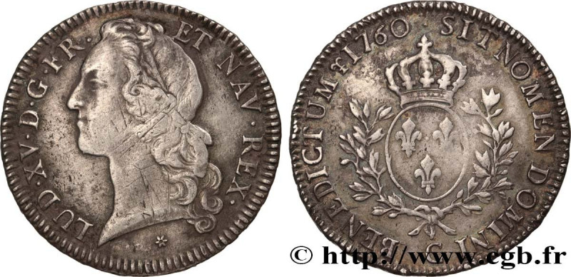 LOUIS XV THE BELOVED
Type : Écu dit "au bandeau" 
Date : 1760 
Mint name / Town ...
