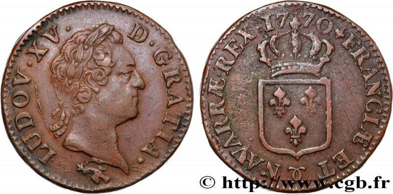 LOUIS XV THE BELOVED
Type : Sol dit "à la vieille tête" 
Date : 1770 
Mint name ...