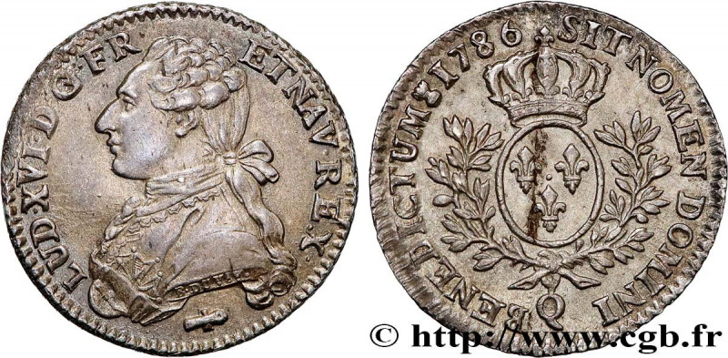 LOUIS XVI
Type : Cinquième d'écu dit “aux branches d'olivier” 
Date : 1786 
Mint...