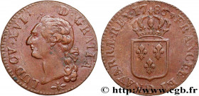 LOUIS XVI
Type : Sol dit "à l'écu" 
Date : 1786 
Mint name / Town : Lyon 
Metal : copper 
Diameter : 29  mm
Orientation dies : 6  h.
Weight : 11,77  g...