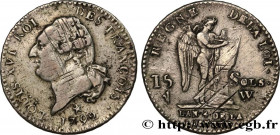 LOUIS XVI
Type : 15 sols dit "au génie", type FRANCOIS 
Date : 1792 
Mint name / Town : Lille 
Metal : silver 
Millesimal fineness : 666  ‰
Diameter :...