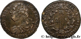 LOUIS XVI
Type : 2 sols dit "au faisceau", type FRANÇOIS 
Date : 1792 
Mint name / Town : Clermont-Ferrand 
Metal : copper 
Diameter : 33,5  mm
Orient...