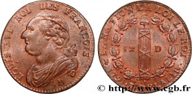 LOUIS XVI
Type : 12 deniers dit "au faisceau", type FRANCOIS 
Date : 1791 
Mint name / Town : Lyon 
Metal : copper 
Diameter : 29  mm
Orientation dies...