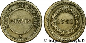 REVOLUTION COINAGE / CONFIANCE (MONNAIES DE…)
Type : Dixain de Rochon 
Date : 1791 
Mint name / Town : Lyon 
Metal : silver plated copper 
Diameter : ...