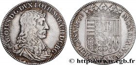 DUCHY OF LORRAINE - CHARLES IV
Type : Teston 
Date : 1663 
Mint name / Town : Nancy 
Metal : silver 
Millesimal fineness : 757  ‰
Diameter : 27,5  mm
...