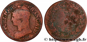 DIRECTOIRE
Type : Cinq centimes Dupré, grand module, "refrappage" du décime 
Date : An 5 (1796-1797) 
Mint name / Town : Limoges 
Quantity minted : 65...