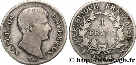 PREMIER EMPIRE / FIRST FRENCH EMPIRE
Type : 1 franc Napoléon Empereur, Calendrier révolutionnaire 
Date : An 14 (1805) 
Mint name / Town : Lille 
Quan...