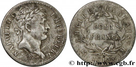 PREMIER EMPIRE / FIRST FRENCH EMPIRE
Type : Demi-franc Napoléon Ier tête laurée, Empire français 
Date : 1813 
Mint name / Town : Toulouse 
Quantity m...