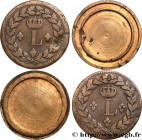 LOUIS XVIII
Type : Un décime à l’L couronnée, transformé en boîte de forçat 
Date : n.d. 
Mint name / Town : Strasbourg 
Quantity minted : --- 
Metal ...