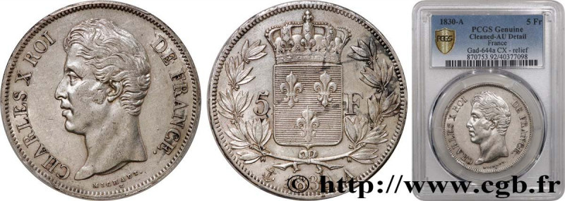 CHARLES X
Type : 5 francs Charles X 2e type, tranche en relief 
Date : 1830 
Min...