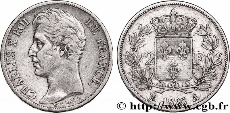 CHARLES X
Type : 2 francs Charles X 
Date : 1825 
Mint name / Town : Paris 
Quan...