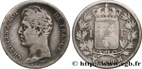 CHARLES X
Type : 1 franc Charles X, matrice du revers à quatre feuilles 
Date : 1829 
Mint name / Town : Marseille 
Quantity minted : --- 
Metal : sil...