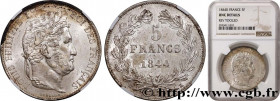LOUIS-PHILIPPE I
Type : 5 francs IIIe type Domard 
Date : 1844 
Mint name / Town : Bordeaux 
Quantity minted : 393582 
Metal : silver 
Millesimal fine...