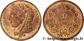 II REPUBLIC
Type : Concours de 5 francs, piéfort de Gayrard 
Date : 1848 
Mint name / Town : Paris 
Metal : bronzed tin 
Diameter : 37  mm
Orientation...