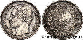 II REPUBLIC
Type : 1 franc Louis-Napoléon 
Date : 1852 
Mint name / Town : Paris 
Quantity minted : 1015084 
Metal : silver 
Millesimal fineness : 900...
