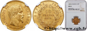 SECOND EMPIRE
Type : 10 francs or Napoléon III, tête nue 
Date : 1859 
Mint name / Town : Paris 
Quantity minted : 10078154 
Metal : gold 
Millesimal ...