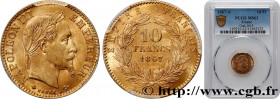SECOND EMPIRE
Type : 10 francs or Napoléon III, tête laurée 
Date : 1867 
Mint name / Town : Paris 
Quantity minted : 1296234 
Metal : gold 
Millesima...