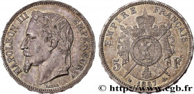 SECOND EMPIRE
Type : 5 francs Napoléon III, tête laurée 
Date : 1867 
Mint name / Town : Paris 
Metal : silver 
Diameter : 37  mm
Orientation dies : 6...
