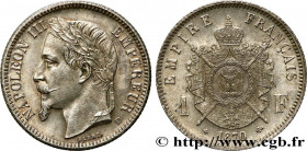 SECOND EMPIRE
Type : 1 franc Napoléon III, tête laurée 
Date : 1870 
Mint name / Town : Strasbourg 
Quantity minted : 1991998 
Metal : silver 
Millesi...