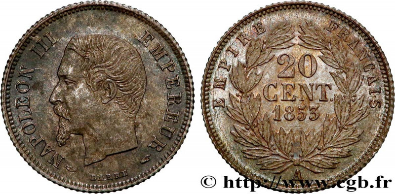 SECOND EMPIRE
Type : 20 centimes Napoléon III, tête nue 
Date : 1853 
Mint name ...