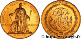 CHARLES X
Type : Médaille, Sacre de Charles X, transformée en médaille de mariage 
Date : 1876 
Metal : gold 
Diameter : 45,5  mm
Engraver : Gayrard 
...