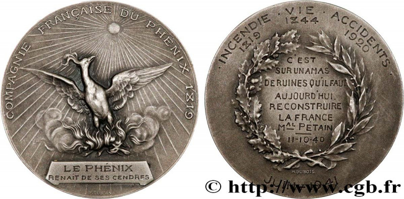INSURANCES
Type : Médaille, Le Phénix, Parole du Maréchal Pétain 
Date : 1941 
M...