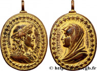 RELIGIOUS MEDALS
Type : Médaille, Christ couronné d’épines et la Vierge Marie 
Date : n.d. 
Metal : gilt bronze 
Diameter : 54,5  mm
Weight : 37,83  g...