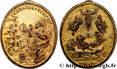 RELIGIOUS MEDALS
Type : Médaille, Saint Clément 
Date : n.d. 
Metal : gilt bronze 
Diameter : 46,5  mm
Weight : 32,45  g.
Edge : lisse 
Puncheon : san...