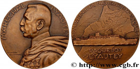 III REPUBLIC - MOROCCO UNDER FRENCH PROTECTORATE
Type : Médaille, Maréchal Lyautey, Paquebot Lyautey 
Date : (1951) 
Metal : bronze 
Diameter : 49,5  ...