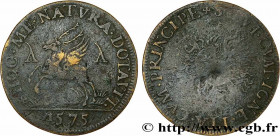 DOMBES - PRINCIPALITY OF DOMBES - LOUIS II DE MONTPENSIER
Type : BOURBON-MONTPENSIER (L. de) 
Date : 1575 
Metal : brass 
Diameter : 28  mm
Orientatio...
