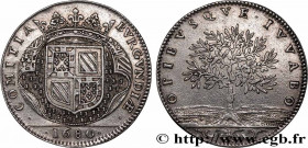 BURGUNDY (STATES OF...)
Type : Paix de Nimègue 
Date : 1680 
Metal : silver 
Diameter : 29  mm
Orientation dies : 6  h.
Weight : 8,53  g.
Edge : lisse...