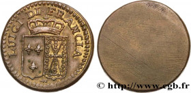 LOUIS XVI
Type : Poids monétaire pour le double louis aux écus 
Date : n.d. 
Metal : brass 
Diameter : 26  mm
Weight : 15,34  g.
Obverse legend : LUIG...