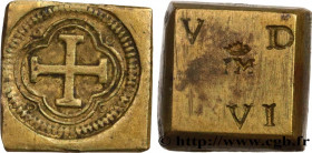 SPAIN
Type : Poids monétaire pour le double écu de Charles Quint 
Date : (XVIIe-XVIIIe siècles) 
Date : n.d. 
Metal : brass 
Diameter : 14,5  mm
Weigh...