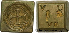 SPAIN
Type : Poids monétaire pour le double écu de Charles Quint 
Date : (XVIIe-XVIIIe siècles) 
Date : n.d. 
Metal : brass 
Diameter : 14  mm
Orienta...