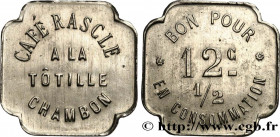 CAFES BRASSERIES AND RESTAURANTS
Type : 12 CENTIMES 1/2 
Date : n.d. 
Mint name / Town : CHAMBON-FEUGEROLLES 
Metal : nickel silver 
Diameter : 21  mm...