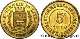 GROUP OF TRADERS AND INDUSTRIALS
Type : ESSAI 5 Centimes 
Date : 1918 
Mint name / Town : Saint-Germain-en-Laye 
Metal : brass 
Diameter : 19,5  mm
Or...