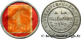 POSTAGE STAMPS AS CURRENCY
Type : Timbre 5 Centimes 
Date : n.d. 
Mint name / Town : TROYES 
Metal : aluminium 
Diameter : 32,5  mm
Orientation dies :...