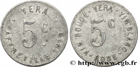 ALGERIA
Type : 5 Centimes Vins Vera - Affreville 
Date : 1916 
Mint name / Town : Affreville 
Quantity minted : - 
Metal : aluminium 
Diameter : 23  m...