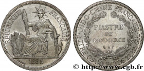 FRENCH INDOCHINA
Type : 1 Piastre de Commerce 
Date : 1886 
Mint name / Town : Paris 
Quantity minted : 3215771 
Metal : silver 
Millesimal fineness :...
