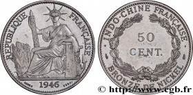 FRENCH INDOCHINA
Type : Essai piéfort au double de 50 Centièmess 
Date : 1946 
Mint name / Town : Paris 
Quantity minted : 104 
Metal : bronze-nickel ...