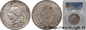 ARGENTINA
Type : 50 Centavos 
Date : 1883 
Quantity minted : 2273000 
Metal : silver 
Millesimal fineness : 900  ‰
Diameter : 30,5  mm
Orientation die...